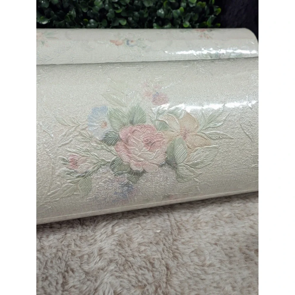Brewster Wallcoverings Floral Embossed Vinyl Wallpaper 2 Rolls Made in Italy